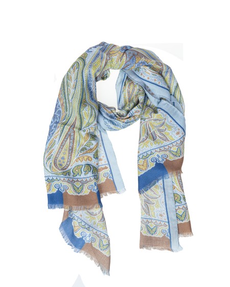 Shop ETRO  Sciarpa: Etro sciarpa in lana e seta, decorata con motivi Paisley ornamentali e cornice a contrasto con bordi sfrangiati.
Dimensioni: 65 x 168 cm.
Composizione: 70% lana, 30% seta.
Fabbricato in Italia.. 10007 9383-0250